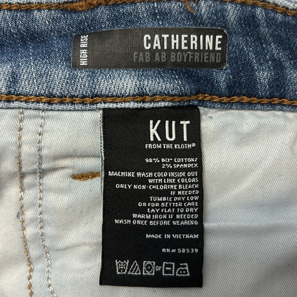 KUT FROM THE KLOTH jeans Catherine Fab AB Boyfriend high rise distressed size 4 - Picture 6 of 14